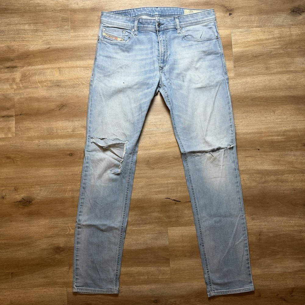 Diesel Thavar-XP Jeans Men 31x32 Blue Slim Skinny Stretch Ripped Punk R18W6